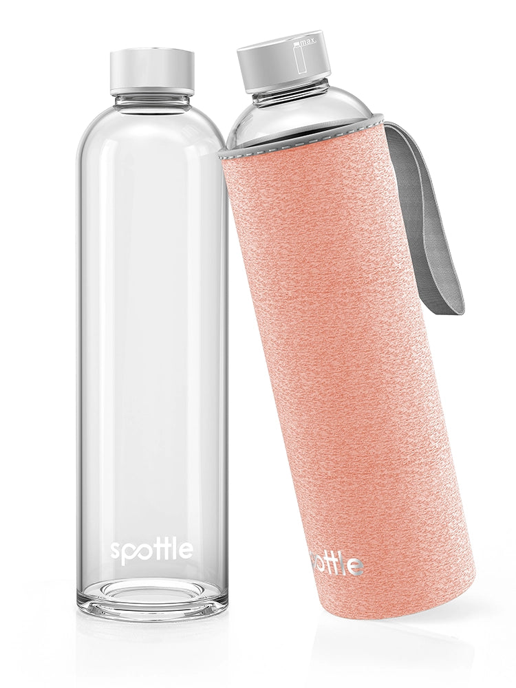 Trinkflasche Glas mit Neoprenhülle – 1 Liter