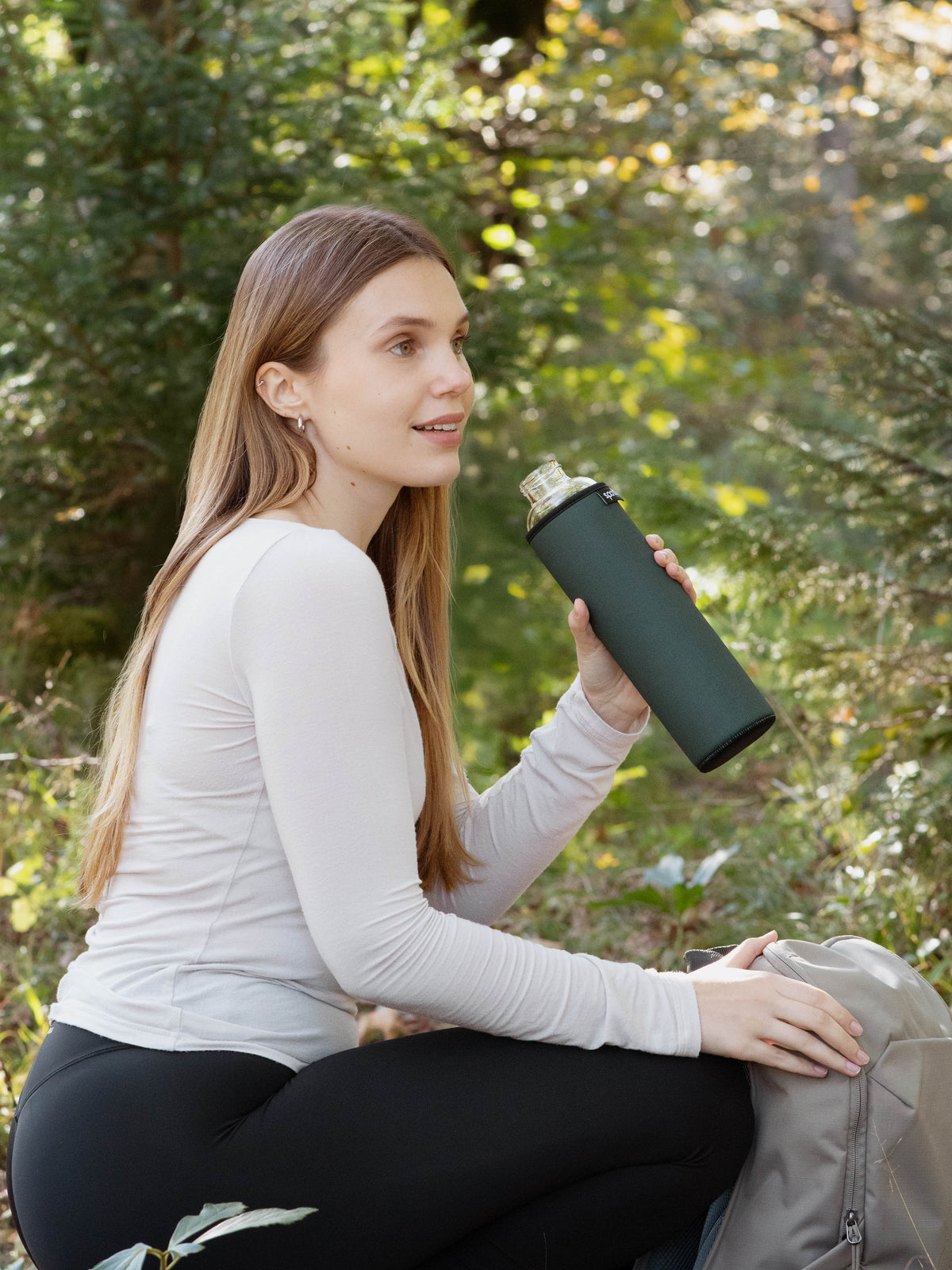 Trinkflasche Glas mit Neoprenhülle – 1 Liter