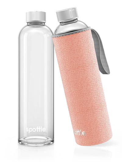 Glass water bottle with neoprene sleeve – 1 L