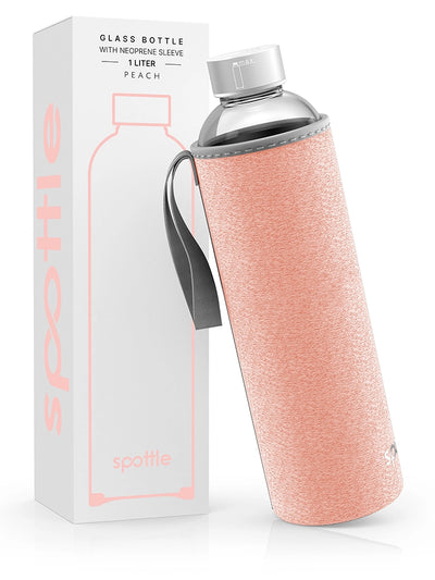 Glass water bottle with neoprene sleeve – 1 L