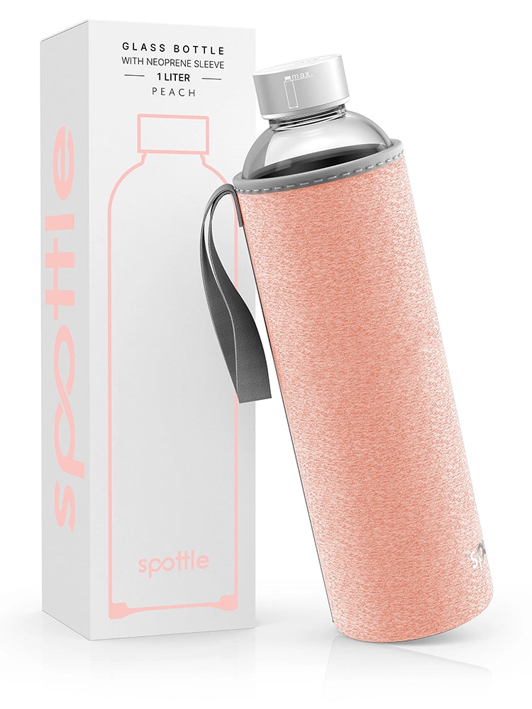 Trinkflasche Glas mit Neoprenhülle – 1 Liter