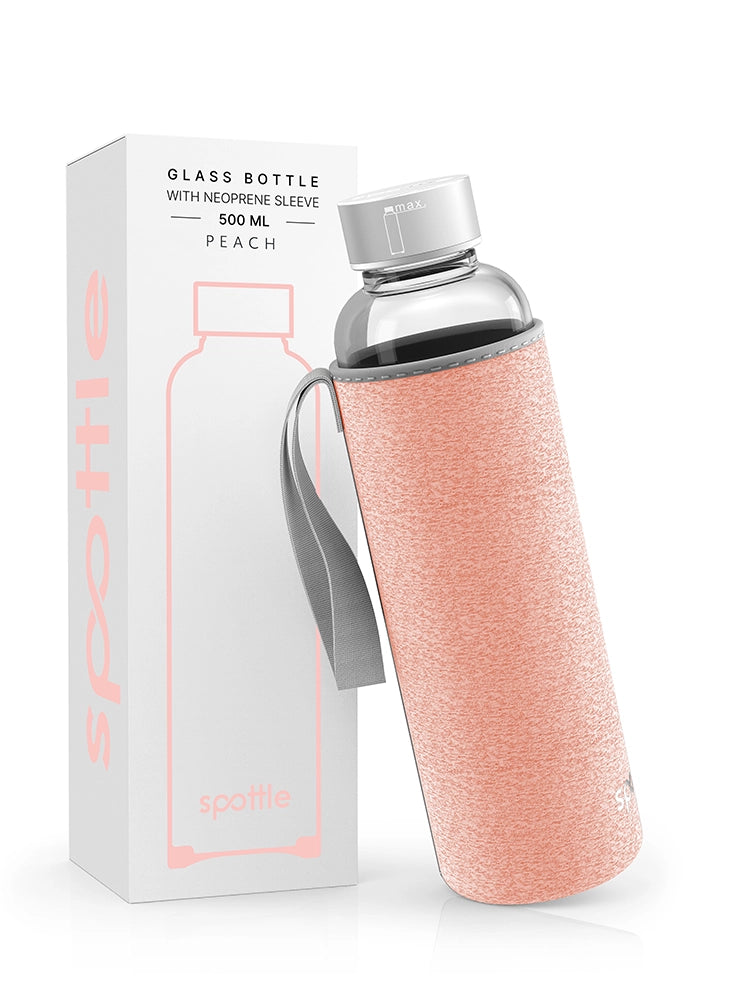 Trinkflasche Glas mit Neoprenhülle – 500 ml
