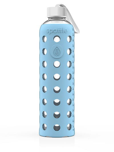 Glass water bottle with silicone sleeve – 1 L