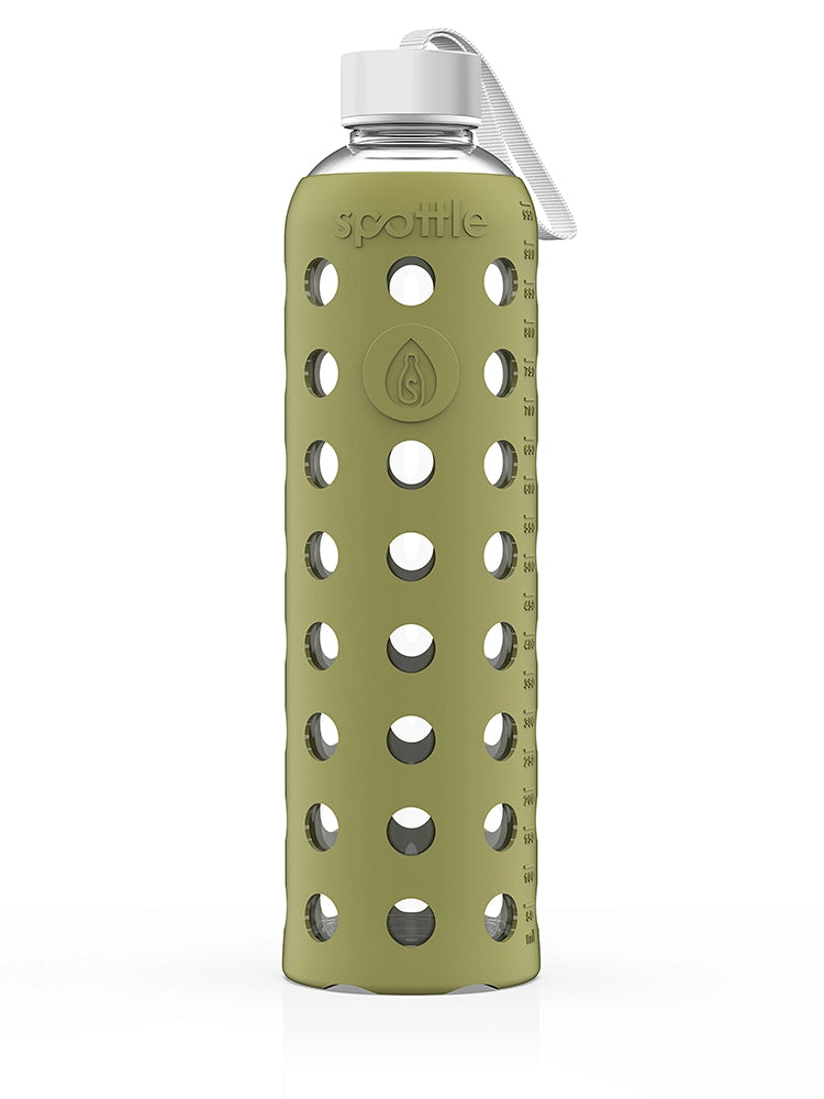Trinkflasche Glas mit Silikonhülle – 1 Liter
