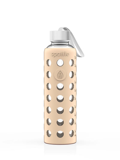 Glass water bottle with silicone sleeve – 500 ml