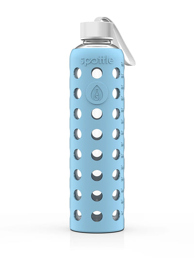 Glass water bottle with silicone sleeve – 750 ml (24oz)