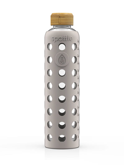 Trinkflasche Glas mit Silikonhülle & Bambusdeckel – 750 ml