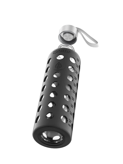 Glass water bottle with silicone sleeve – 500 ml (16oz)