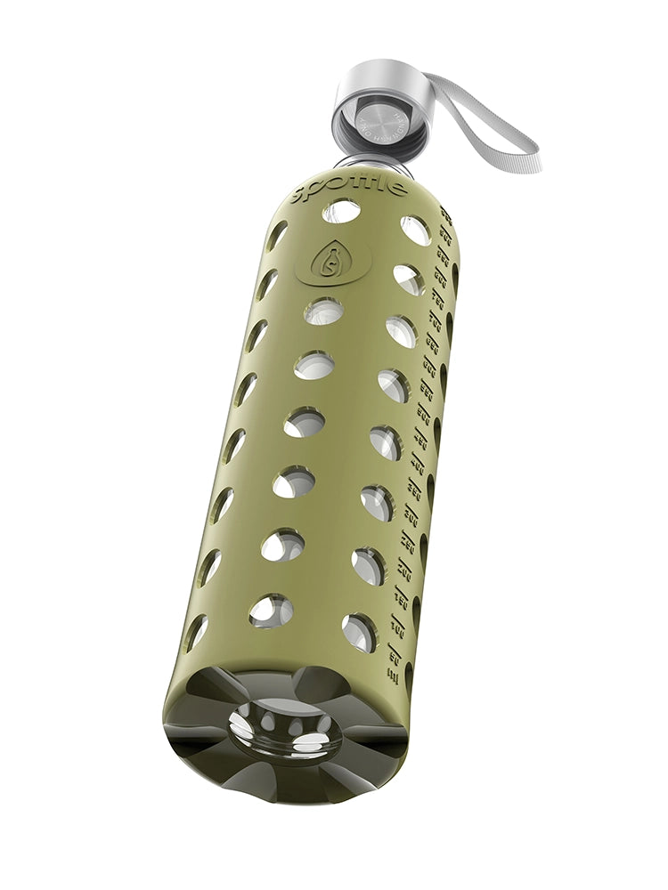 Trinkflasche Glas mit Silikonhülle – 1 Liter