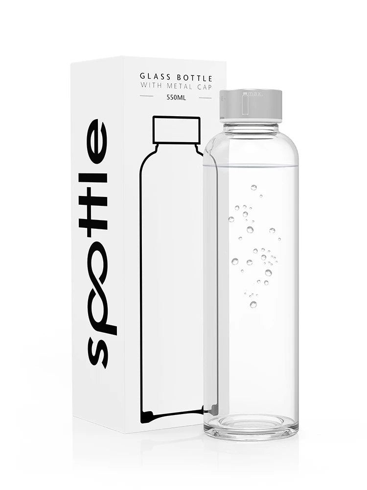 trinkflasche-glas-550ml Deckel aus Metall